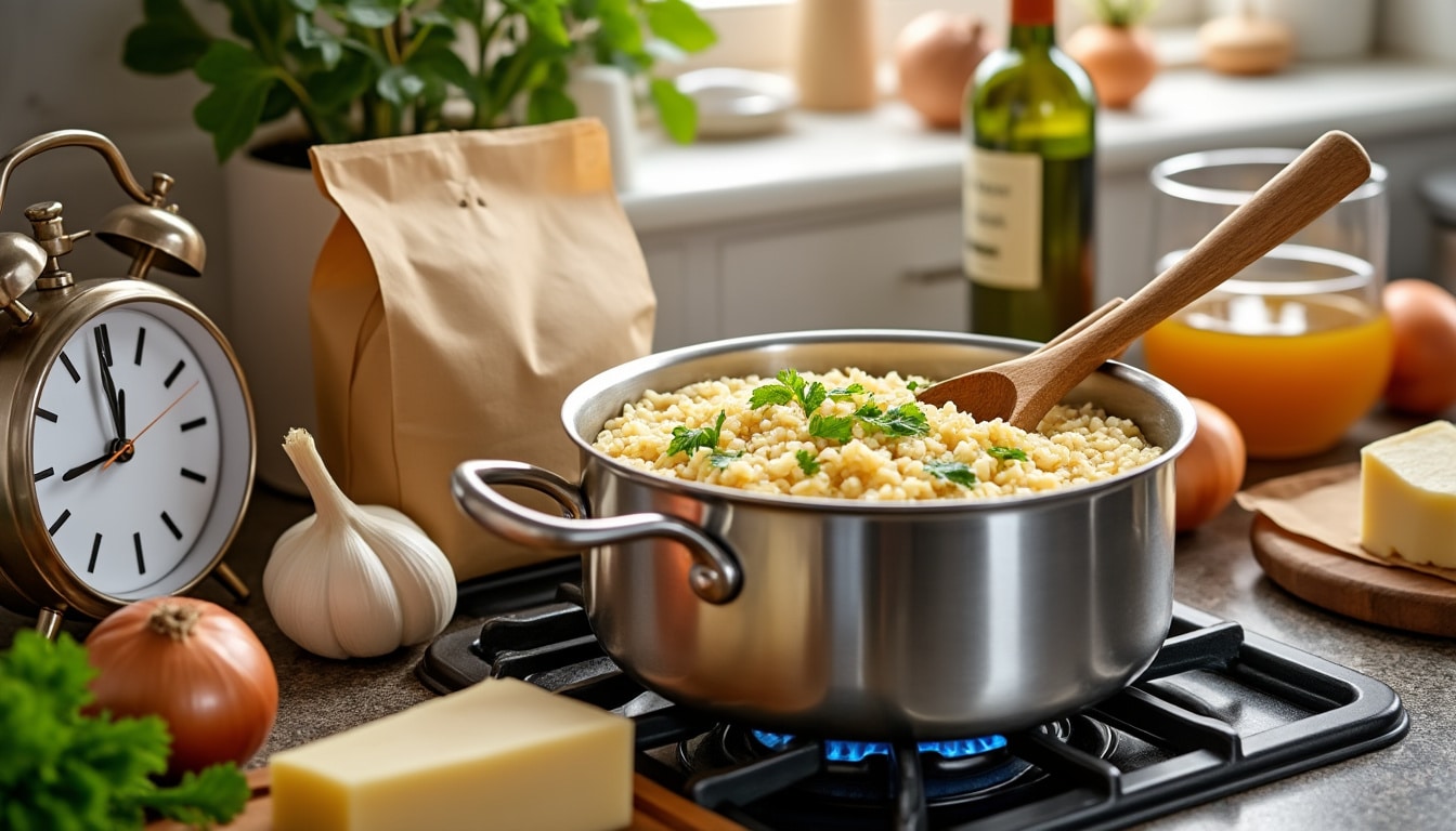 découvrez comment préparer un risotto crémeux irrésistible en seulement 30 minutes. suivez nos conseils et astuces pour un plat savoureux qui ravira vos invités à chaque bouchée.