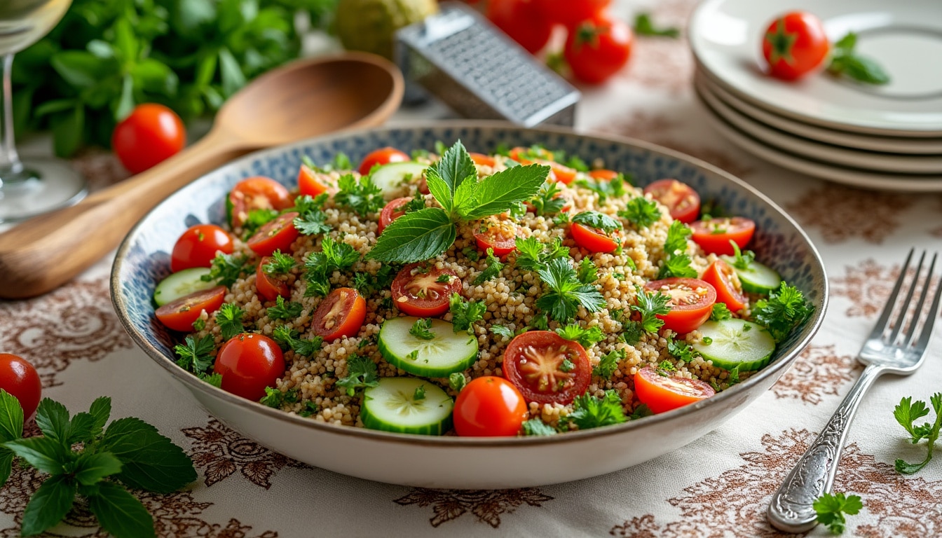 découvrez la recette ultime du taboulé, un plat frais et savoureux qui impressionnera vos invités. suivez nos conseils et astuces pour préparer ce classique de la cuisine méditerranéenne avec des ingrédients de qualité et un goût inoubliable. parfait pour vos repas en plein air ou vos soirées entre amis !