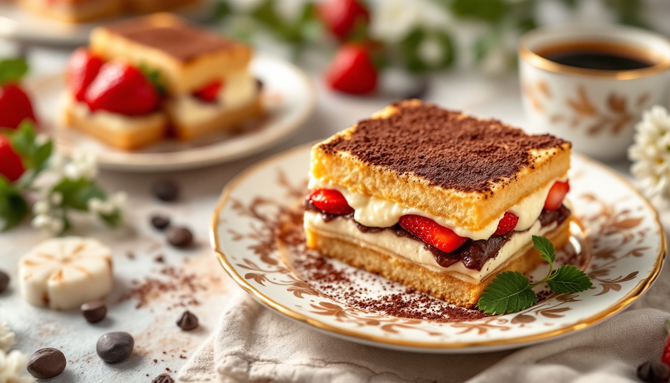 découvrez la recette traditionnelle du tiramisu, un dessert italien emblématique, et explorez ses délicieuses variantes. apprenez à préparer ce délice crémeux alliant café et mascarpone, parfait pour toutes les occasions!