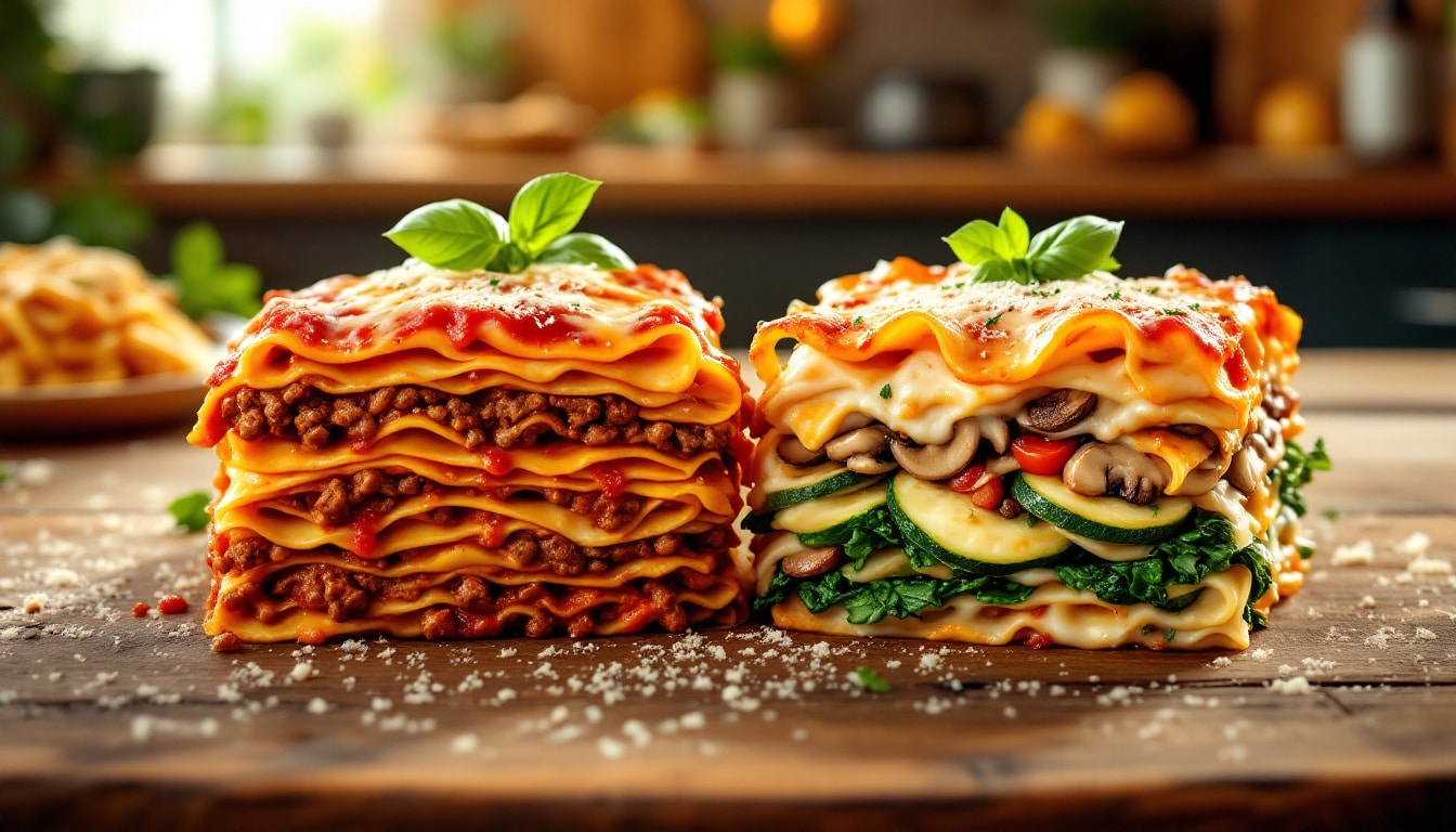 découvrez notre recette de lasagnes qui satisfera tous les palais, que vous soyez amateur de la version traditionnelle avec viande ou adepte d'une variante veggie délicieuse. apprenez à préparer ce plat emblématique de la cuisine italienne avec des ingrédients frais et une touche personnelle.