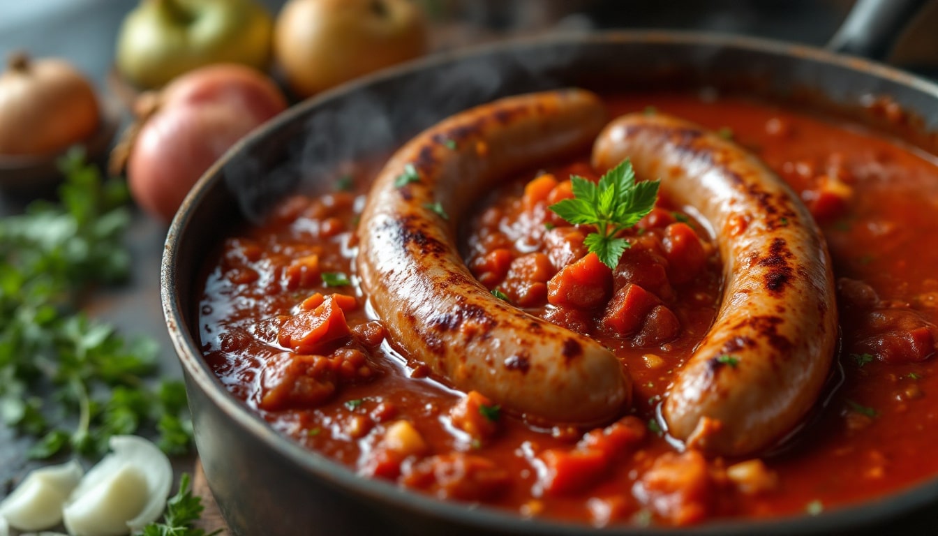 découvrez notre délicieuse recette de rougail saucisse, alliant des épices savoureuses et une cuisson parfaite. apprenez à préparer ce plat réunionnais incontournable pour ravir vos papilles et celles de vos convives.