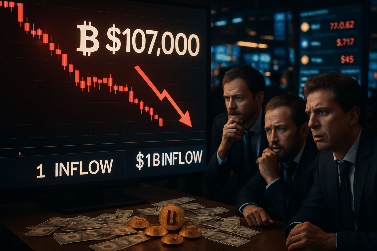 découvrez les raisons derrière la chute inattendue du prix du bitcoin à 107 000 $, malgré un afflux important de 1 milliard de dollars dans les etf btc au comptant. analyse des facteurs du marché et implications pour les investisseurs.